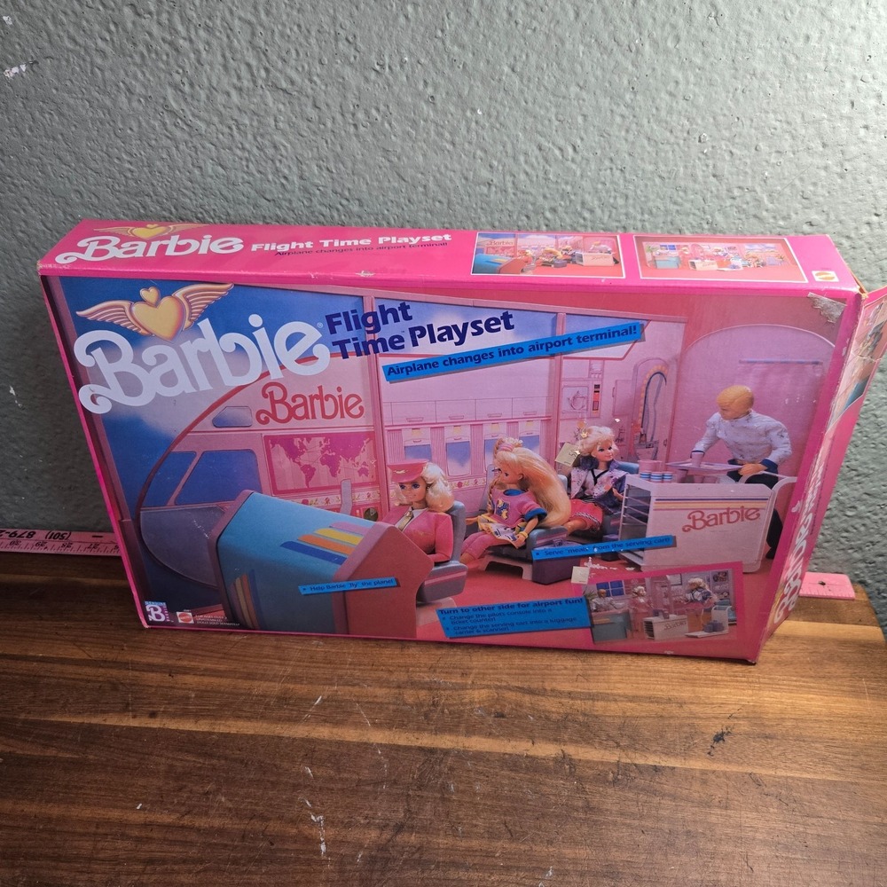 Vintage 1989 Mattel BARBIE FLIGHT TIME PLAYSET Looks close to complete